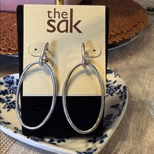 The Sak Silver Oval Hoop Earrings